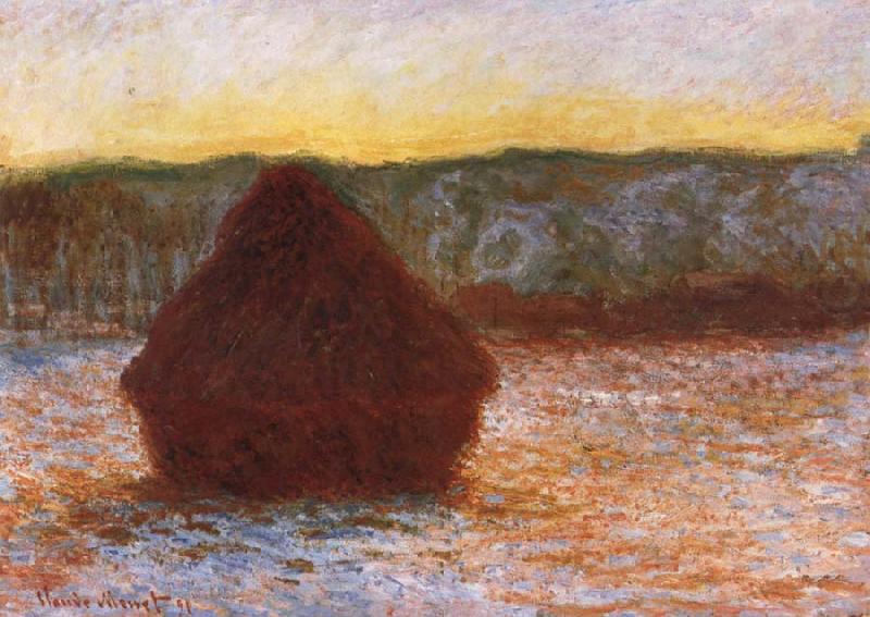 Grainstack,Thaw,Sunset, Claude Monet